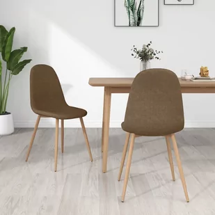 vidaXL Krzesła stołowe 2 szt. brązowe tapicerowane tkaniną 325598 - Krzesła - miniaturka - grafika 1