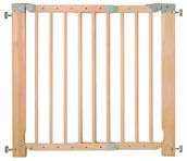 Zabezpieczenia dla dzieci - Barierka na schody Nidalys rozporowa odcienie brązu i beżu - miniaturka - grafika 1