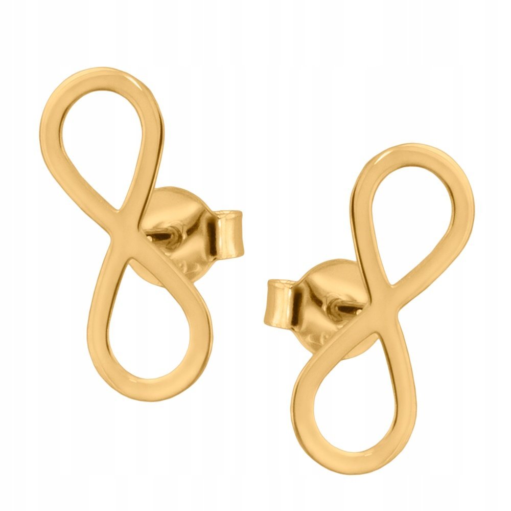 Kolczyki Delikatne Złote Nieskończoność Infinity złoto pr. 585