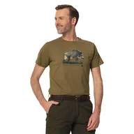 Koszulki sportowe męskie - T-shirt myśliwski Tagart Fnt Game Olive nadruk z dzikiem - miniaturka - grafika 1