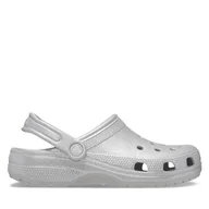 Klapki i japonki damskie - Klapki Crocs Classic Glitter Clog 205942 Srebrny - miniaturka - grafika 1
