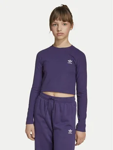 adidas Bluzka JW2600 Fioletowy Slim Fit - Bluzki damskie - miniaturka - grafika 1