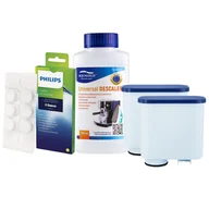 Akcesoria i części do ekspresów do kawy - Zestaw Philips - AL-Clean 2szt, Uniwersalny Odkamieniacz 250ml, Philips CA6704/10 Tabletki Czyszczące - miniaturka - grafika 1