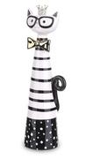 Figurki dekoracyjne - Figurka PIGMEJKA Kot z ogonkiem, czarno-biała, 28,8x9,3x8 cm - miniaturka - grafika 1