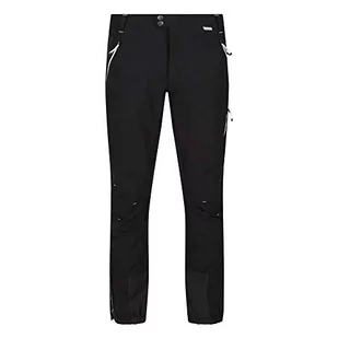 Regatta Mountain Winter Trousers spodnie męskie ze streczem, wodoodporne, z elastycznym ściągaczem i kieszeniami na zamek błyskawiczny, czarne/czarne, FR: 3XL Producent: 40 cali - Spodnie męskie - miniaturka - grafika 1