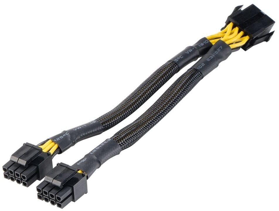 Akasa 8-Pin do 2x 4+4-Pin adapter, EPS/ATX kompatybilny - czarny, 20 cm AK-CBPW35-20