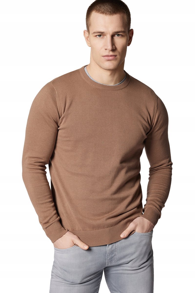 Sweter Męski Beżowy Bawełniany O-neck Próchnik PM5 3XL
