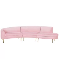Sofy i kanapy - Sofa półokrągła 4-osobowa welurowa różowa MOSS - miniaturka - grafika 1