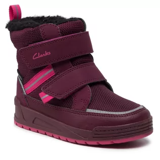 Buty dla dziewczynek - Śniegowce CLARKS - Jumper Jump T 261535096  Berry - grafika 1