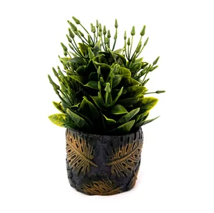 Zielony Kwiatek W Doniczce 19Cm Różne Wzory - Sztuczne kwiaty - miniaturka - grafika 1