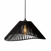 Lampy sufitowe - Pleciona lampa wisząca Amalfi P0579 Maxlight boho sznurek czarna - miniaturka - grafika 1