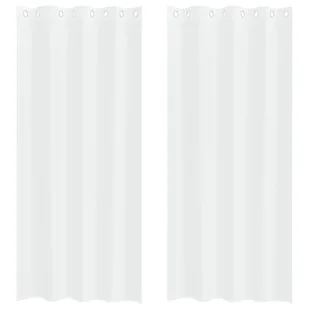 vidaXL Zasłony z zasłonami 2 pcs Biały 140 x 245 cm Poliester - Zasłony vidaXL Zasłony z zasłonami 2 pcs Biały 140 x 245 cm Poliester - Zasłony - miniaturka - grafika 1