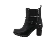 Botki damskie - Mustang Damskie sztyblety 15M0162004, czarne, 42 EU, czarny, 42 EU - miniaturka - grafika 1