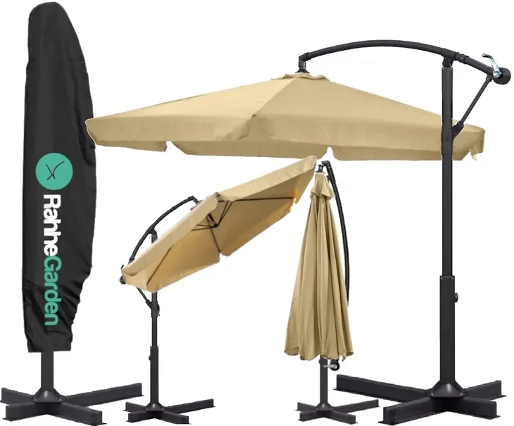 Parasol z wysięgnikiem RahheGarden beżowy 350 x 250 cm