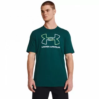 Koszulki sportowe męskie - Męski t-shirt z nadrukiem Under Armour UA Foundation Short Sleeve - zielony - UNDER ARMOUR - grafika 1