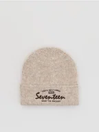Czapki damskie - Reserved - Czapka z domieszką wełny - beżowy - miniaturka - grafika 1