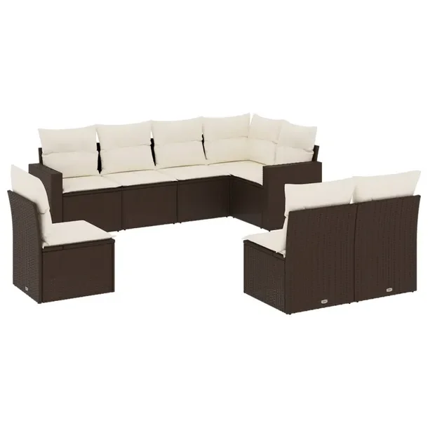 Zestaw wypoczynkowy rattan PE brązowy 65,5x62x69 cm