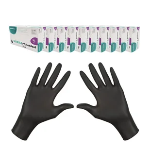 Rękawiczki nitrylowe czarne XL Master Glove Nitrile PF Standard Black 100szt karton 10op - Rękawiczki jednorazowe - miniaturka - grafika 1
