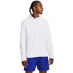 Męska kurtka do biegania Under Armour UA Storm Run Hooded Jacket - biała - Kurtki męskie - miniaturka - grafika 1