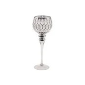 Świeczniki - Świecznik biało-srebrny 35 cm - miniaturka - grafika 1