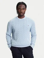 Swetry męskie - Tommy Hilfiger Sweter Classic MW0MW39524 Błękitny Regular Fit - miniaturka - grafika 1