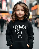 Bluzy dla dziewczynek - Bluza dla dziewczynki czarna kociara - miniaturka - grafika 1