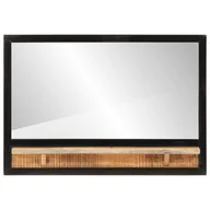 Lustra - vidaXL Lustro z półką 80x8x55 cm szkło i lite drewno mango - miniaturka - grafika 1