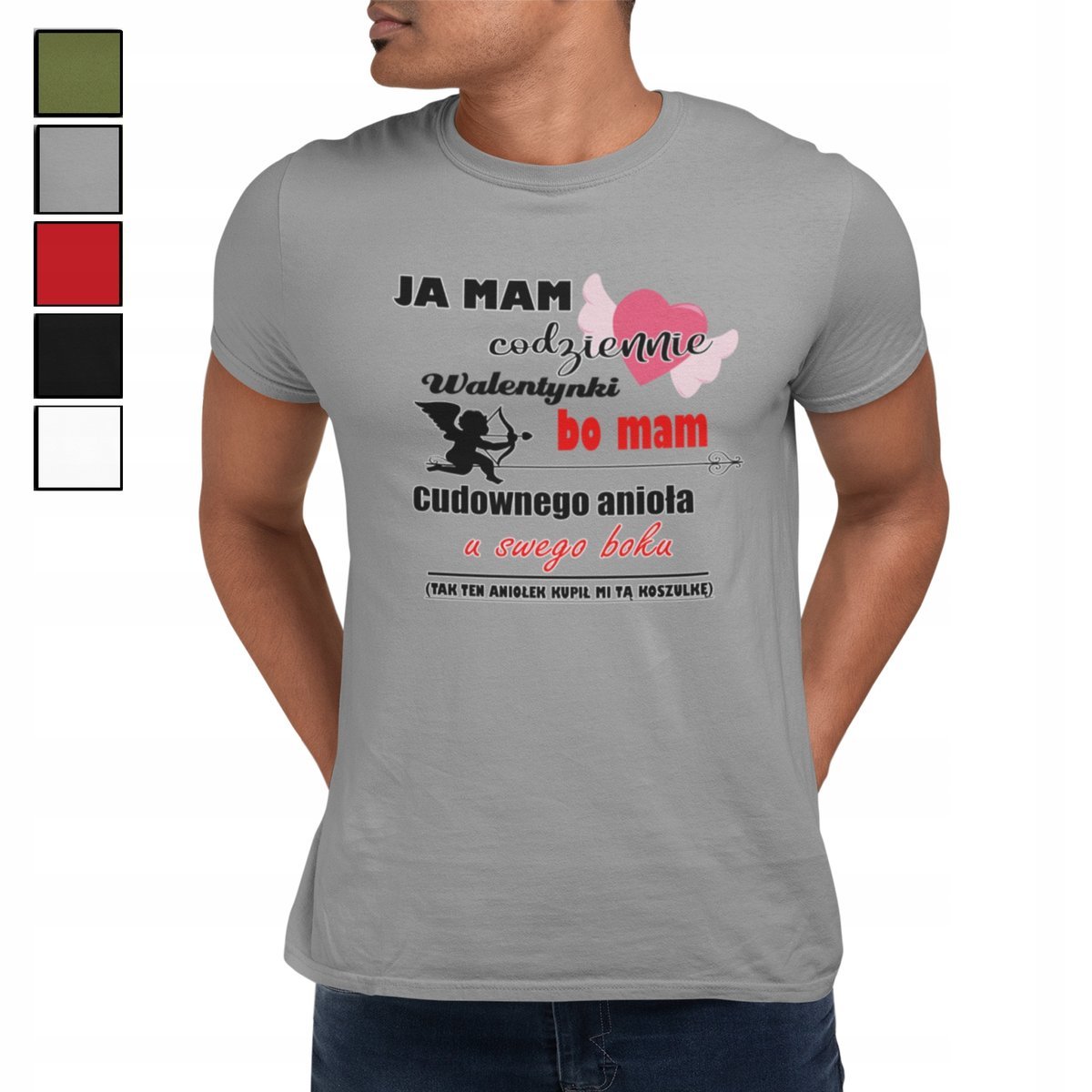 Koszulka T-Shirt Męska Prezent Dla Niego Walentynki Śmieszne Napisy - S