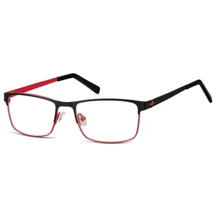 Męskie oprawki korekcyjne zerówki okulary prostokątne M3D czarny/bordowy - Okulary korekcyjne, oprawki, szkła - miniaturka - grafika 1