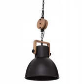 Lampy sufitowe - Lampa Wisząca czarna Metalowa Industrialna Śr 23cm - miniaturka - grafika 1