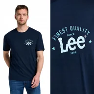 Koszulki męskie - Lee BIG LOGO TEE Emperor GRANATOWY BAWEŁNIANY T-SHIRT KOSZULKA Z LOGO S - miniaturka - grafika 1