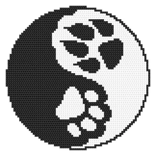 Haft krzyżykowy - Zestaw do haftu - Yin yang łapy - Pasmanteria - miniaturka - grafika 1