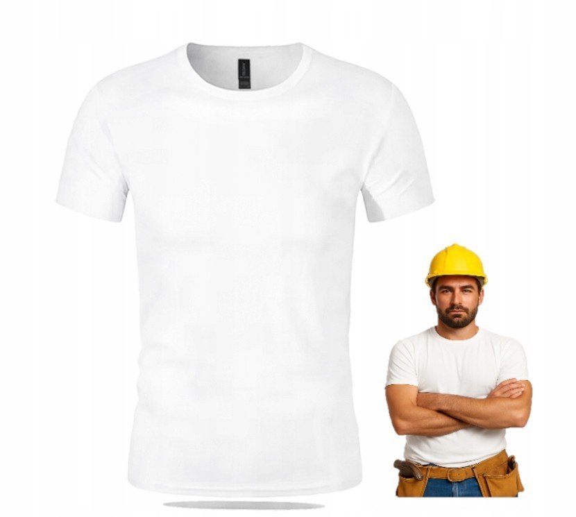 KOSZULKA MĘSKA ROBOCZA T-SHIRT BIAŁY REKLAMOWA ROBOCZA BIAŁA 100% BAWEŁNA