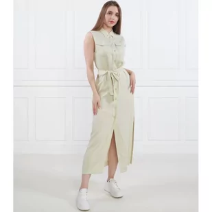 Calvin Klein Sukienka z paskiem TENCEL SLEEVELESS SHIRT DRESS | z dodatkiem lnu - Sukienki - miniaturka - grafika 1