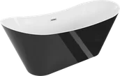 Wanny - Mexen Celia wanna wolnostojąca 170 x 75 cm, biała/czarna, przelew nikiel szczotkowany - 52331707575-97 - miniaturka - grafika 1
