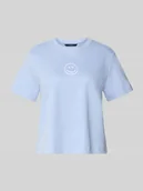 Koszulki i topy damskie - Oversize’owy T-shirt z czystej bawełny model 'SARA METTE' - miniaturka - grafika 1