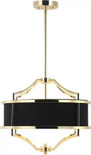 LAMPA WISZĄCA STESSO GOLD/NERO S złota oprawa czarny klosz nowoczesna - Lampy sufitowe - miniaturka - grafika 1
