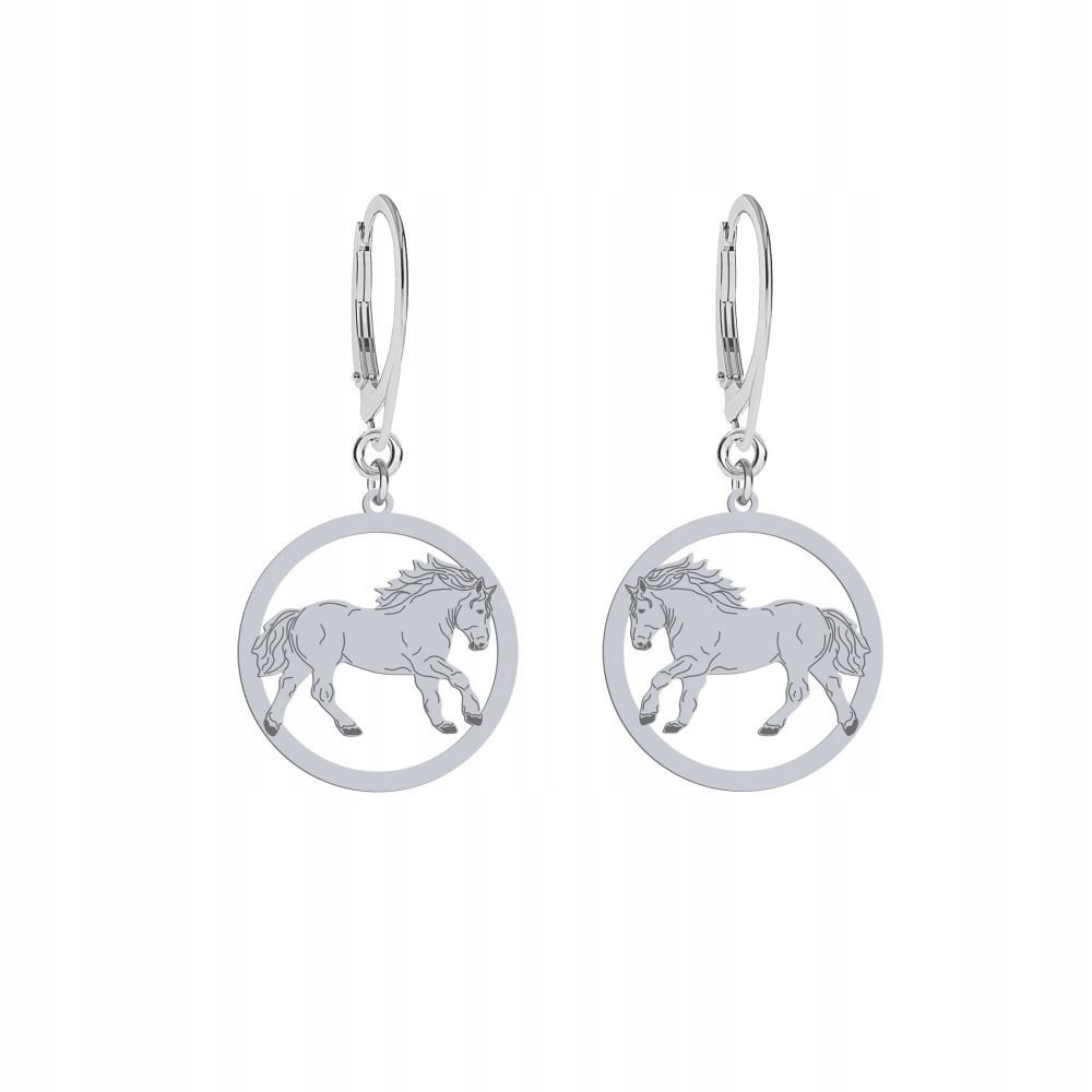 Kolczyki Srebrne Koń Perszeron 925 Prezent Kobieta Biżuteria GRAWER GRATIS