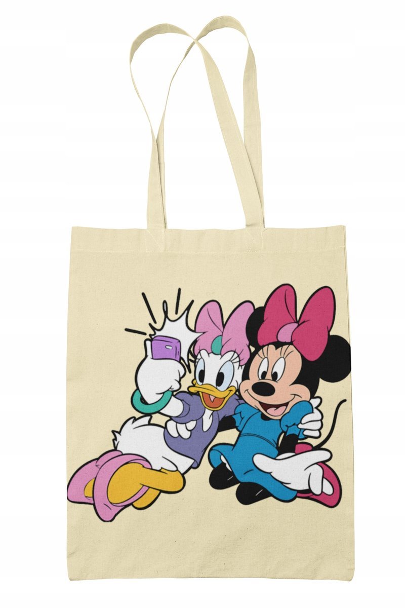 Torba Shopper-materiał-na ramie-myszka minnie