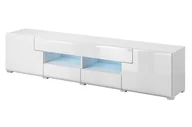 Szafki RTV - Szafka RTV dwudrzwiowa z trzema szufladami i wnęką Toledo 40 - biały połysk - miniaturka - grafika 1