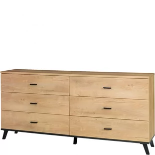 Komoda 5 John Jurek Meble Dąb Lefkas, Czarny - Komody - miniaturka - grafika 1