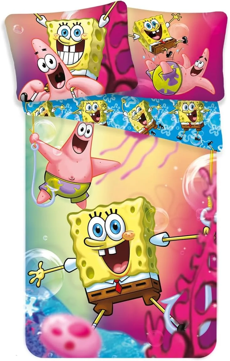 SpongeBob pościel dziecięca 140x200 bawełna poszewka 70x90