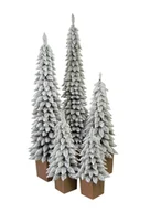 Choinki - Choinka Sztuczna Świerk Zakopiański SLIM Ośnieżony w kwadratowej donicy 120 cm  X-CHOINKA - miniaturka - grafika 1