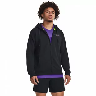 Męska bluza treningowa rozpinana z kapturem Under Armour Hwt Terry FZ- Project Rock - czarna - UNDER ARMOUR - Bluzy sportowe męskie - miniaturka - grafika 1