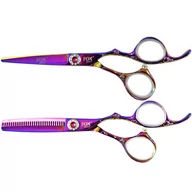 Nożyczki fryzjerskie - Fox Glamour zestaw nożyczki i degażówki fryzjerskie 5.5" - miniaturka - grafika 1