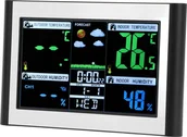 Stacje pogodowe - Bezprzewodowa stacja pogodowa Zegar pogodowy Kolorowy ekran Cyfrowy wyświetlacz Prognoza pogody Wewnętrzna Temperatura Zewnętrzna Monitor Wilgotności - miniaturka - grafika 1