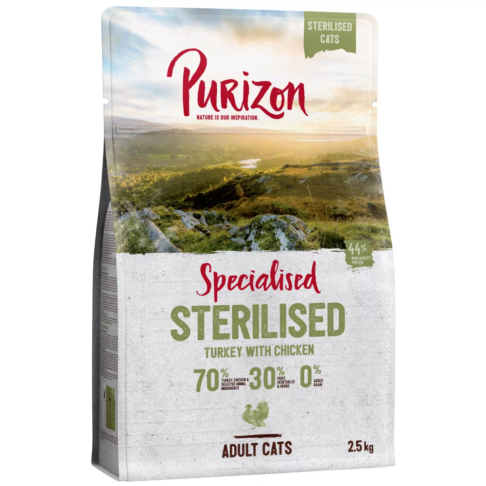 Purizon Sterilised Adult dla kota, indyk i kurczak bez zbóż - 2,5 kg