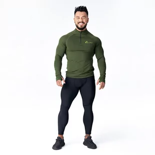 Męska koszulka techniczna Olimp – Men Functional Zip Longsleeve-XL - Koszulki sportowe męskie - miniaturka - grafika 1