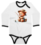 Body dla niemowląt - Body dziecięce Pluszowy Miś Wędkarz Łowiący Rybę Dzień Misia 62/68 - miniaturka - grafika 1