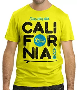 Koszulki męskie - Cressi Beach Cressi Beach Męski T-shirt California ŻÓŁTY XXL XVA947006 - grafika 1